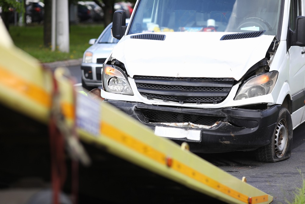 Commercial Vehicle Accident Lawyer - Frontal Collision Damage After Commercial Vehicle Accident