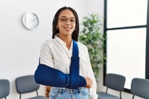 A hopeful injured woman. You can discuss your legal options after an accident with a personal injury lawyer in Shelbyville, IN.