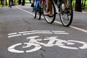 A group of bikers. A Chesterton bicycle accident lawyer can help if a ride results in a crash.