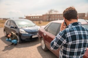 A man calls an Indiana car accident lawyer after a collision with an Uber driver.