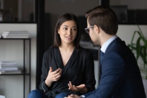 A woman speaks with her lawyer and asks him, “What types of accidents are unique to commercial trucks?”