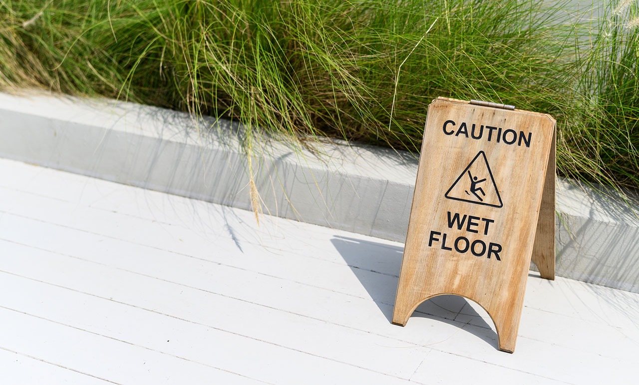 Concept image representing a common slip-and-fall hazard on commercial and residential property.