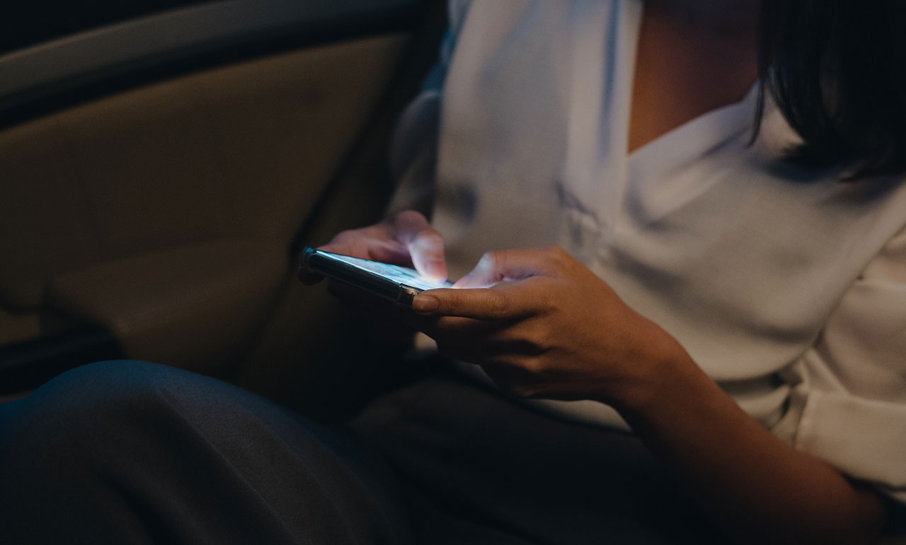 Concept image representing an Uber rideshare trip and the documentation that often follows a serious collision.